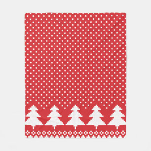 Red Pine Tree Sweater Knit Blanket