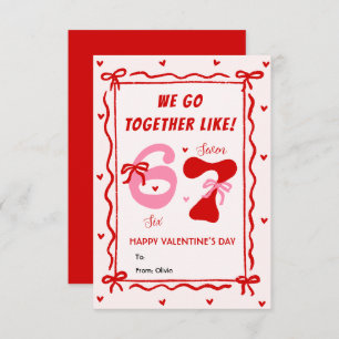 Red Pink 6 7 Meme Coquette Bow Valentines Day Card
