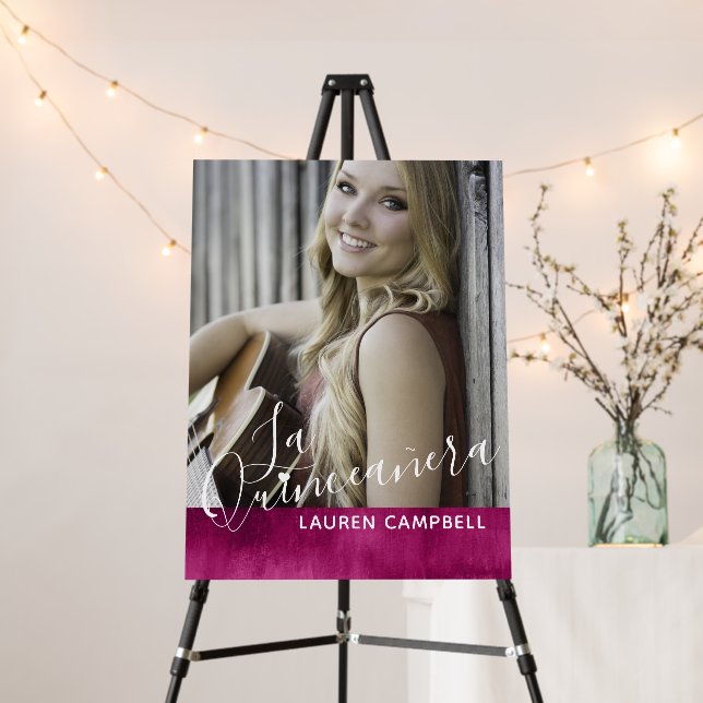 Red pink abstract art La Quinceañera photo Foam Board (In Situ (Stand))