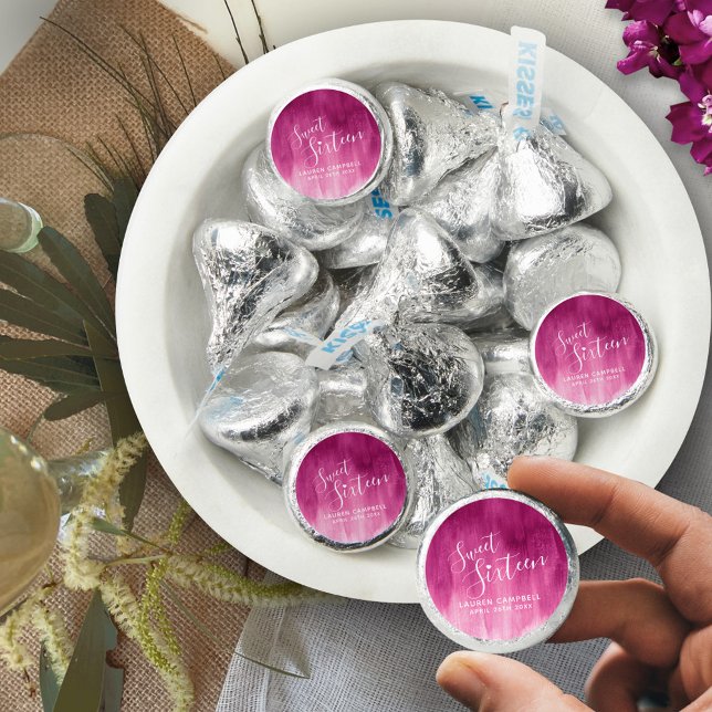 Red pink abstract modern art sweet 16 birthday hershey®'s kisses® (Creator Uploaded)