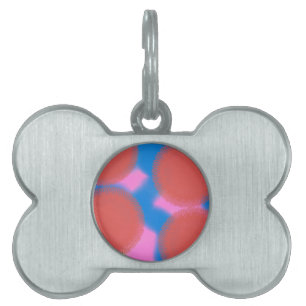 red pink and blue 56789 abstract art pet name tag