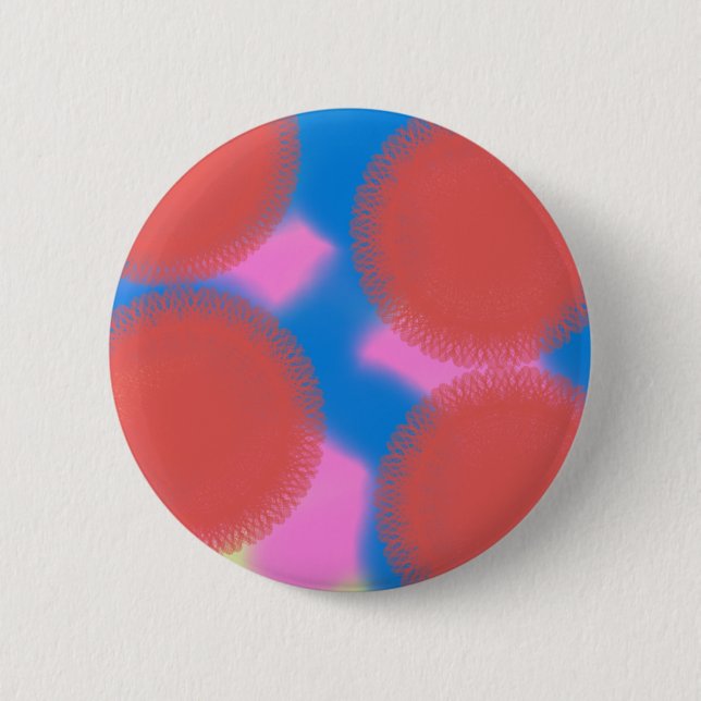 red pink and blue 56789 abstract art pinback button (Front)