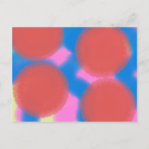 red pink and blue 56789 abstract art postcard