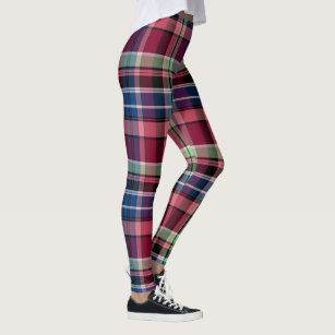 4th of July Red White & Blue Plaid Leggings - Designed By Squeaky