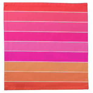 Red, Pink and Orange Stripes Cloth Napkin