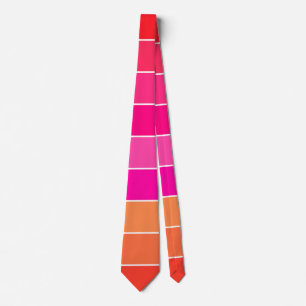 Red, Pink and Orange Stripes Neck Tie