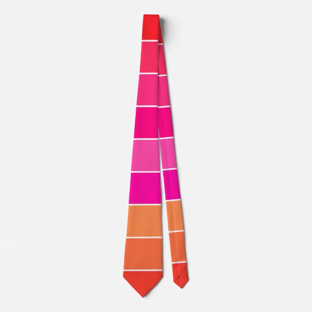 Red, Pink and Orange Stripes Neck Tie (Front)