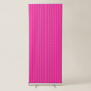 Red, pink, and purple paint strokes overlap and bl retractable banner