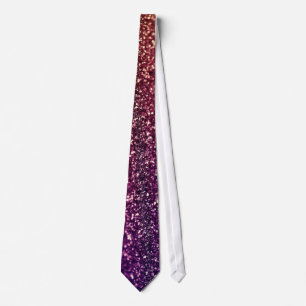 Red Pink and Purple Sparkle Diva Glitter Design Neck Tie