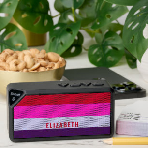 Red, Pink and Purple Stripes Pattern  Bluetooth Speaker