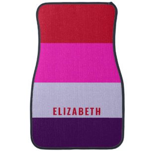 Red, Pink and Purple Stripes Pattern Car Floor Mat