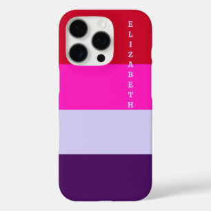Red, Pink and Purple Stripes Pattern iPhone 16 Pro Case