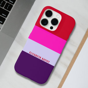 Red, Pink and Purple Stripes Pattern  iPhone 16 Pro Case