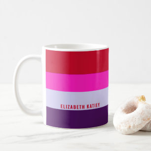 Red, Pink and Purple Stripes Pattern  Coffee Mug