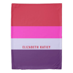 Red, Pink and Purple Stripes Pattern  Duvet Cover
