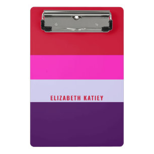 Red, Pink and Purple Stripes Pattern  Mini Clipboard