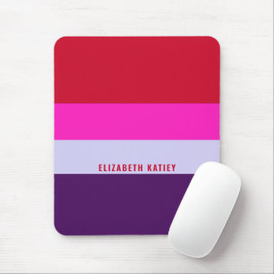 Red, Pink and Purple Stripes Pattern Mouse Pad