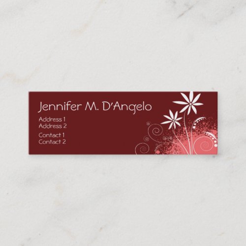 Red, Pink and White Flowers Business Card Template