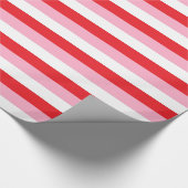 Red, Pink and White Stripes Wrapping Paper (Corner)