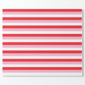 Red, Pink and White Stripes Wrapping Paper (Flat)