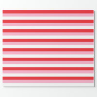 DIY Color Small Preppy Stripe Red Hot Pink Wrapping Paper