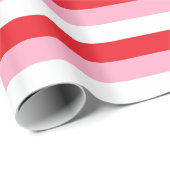 Red, Pink and White Stripes Wrapping Paper (Roll Corner)