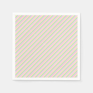 Red Pink Blue Green Purple White Stripes Blank Napkins