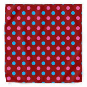 Red Pink Blue Polka Dot Pattern Bandana