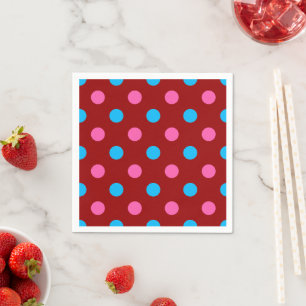 Red Pink Blue Polka Dot Pattern Napkins