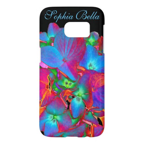 Red pink blue purple floral colorful floral samsung galaxy s7 case