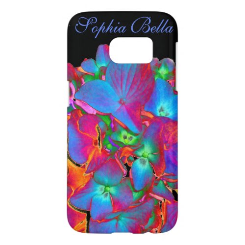 Red pink blue purple floral colorful floral samsung galaxy s7 case