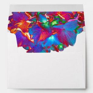 Red pink blue purple floral colorful floral envelope
