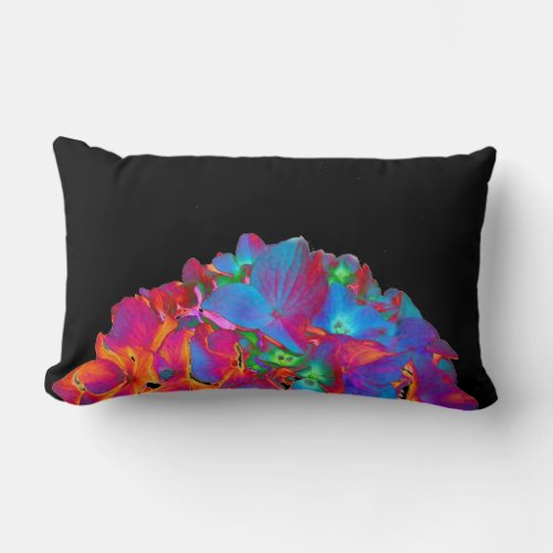 Red pink blue purple floral colorful floral lumbar pillow