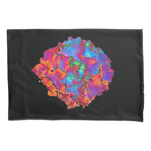 Red pink blue purple floral colorful floral pillowcase