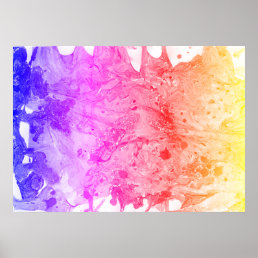Red Pink Blue Purple Yellow Modern Abstract Art Poster