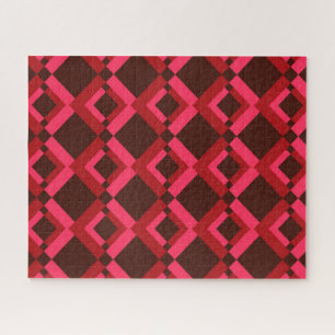 Red, pink, bold, lively, cool, trendy geometric jigsaw puzzle