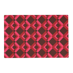 Red, pink, bold, lively, cool, trendy geometric placemat