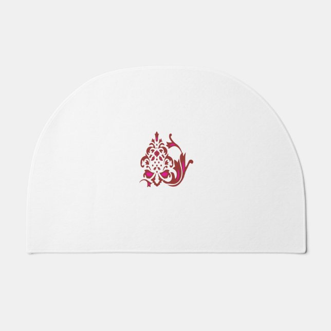 red pink brown illustration Design Doormat (Front)