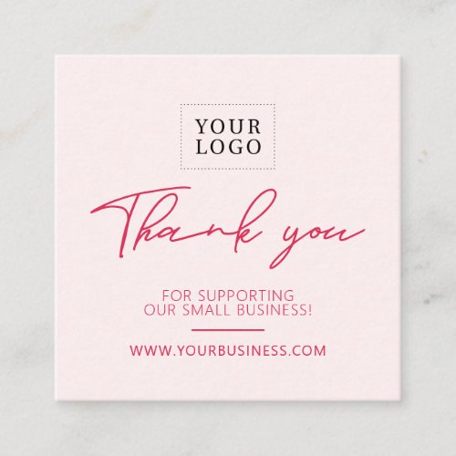 Red  Pink Business Package Thank you Insert 