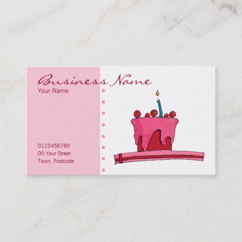 Red &amp; Pink Cake Business Card