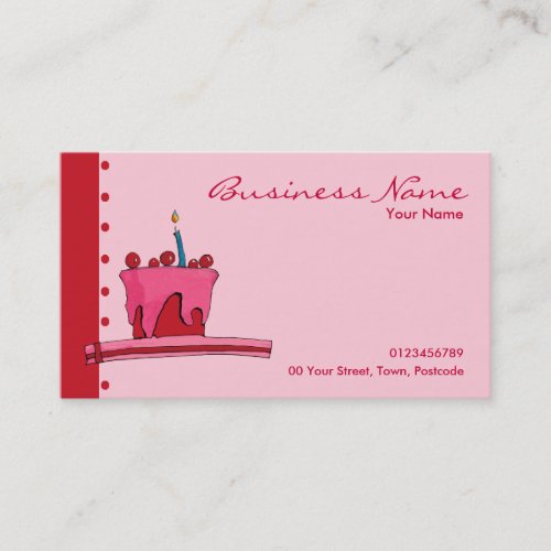 Red &amp; Pink Cake pink Business Card