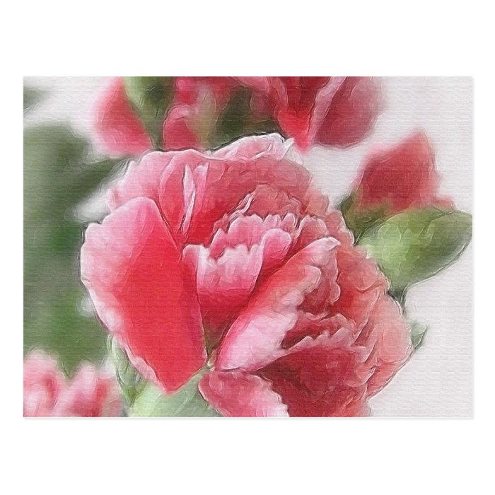 Red Pink Carnations 1 Painterly Postcards