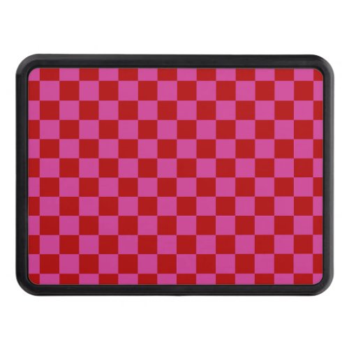 Red  Pink Check Checkered Checkerboard Pattern Hitch Cover