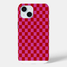 Red + Pink Check Checkered Checkerboard Pattern