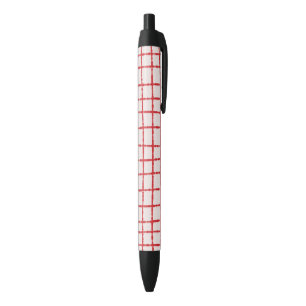 Red Pink Check Pattern Bold and Stylish Pen