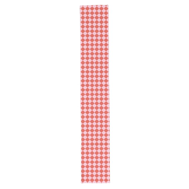 Red & Pink Checkerboard Long Table Runner (Front)