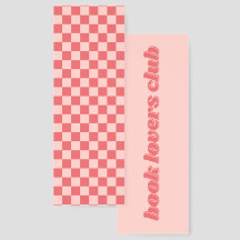 Red Pink Checkered Abstract Retro Geometric Shapes