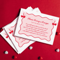 Red Pink Cherry Bow Bridal Shower Recipe Request