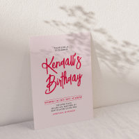 Red & Pink Chic Lettering Script Birthday Party