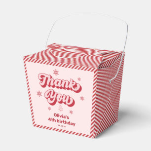 Red Pink Christmas Birthday Thank You Favor Boxes